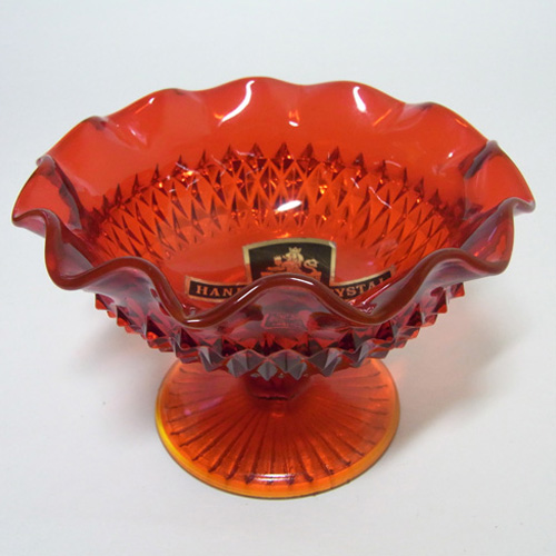 (image for) Davidson British Red Glass Footed Bowl- Labelled - Click Image to Close