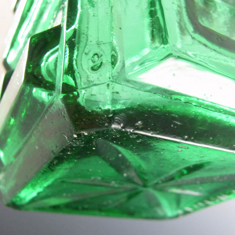 (image for) Empoli Italian Green Glass Geometric Decanter/Bottle - Click Image to Close