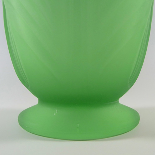 Bagley #3025 Art Deco Uranium Green Glass 'Tulip' Vase - Click Image to Close