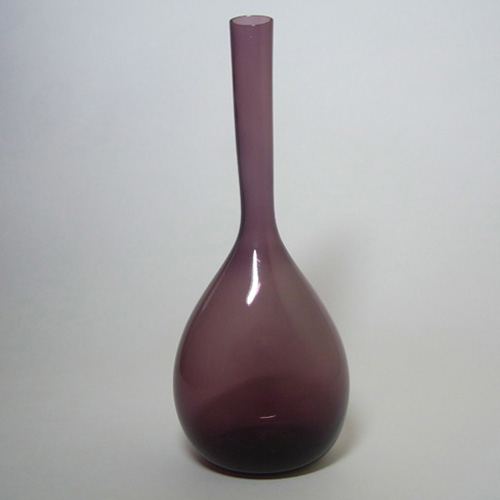 Elme 70s Scandinavian Purple Glass 'Flattened' Vase - Click Image to Close