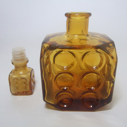 (image for) Empoli Italian Amber Glass 'Dice' Decorative Bottle - Click Image to Close