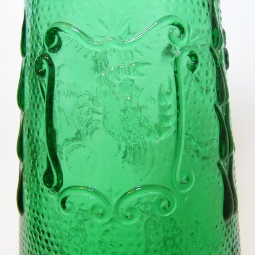 (image for) Empoli Large Italian Green Glass 'Zodiac' Decorative 'Genie' Bottle - Click Image to Close