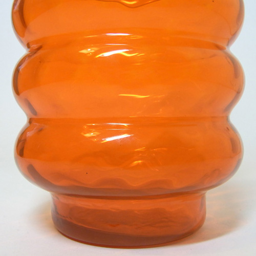 Empoli Italian Orange Hooped Glass Bon Bon Jar - Click Image to Close