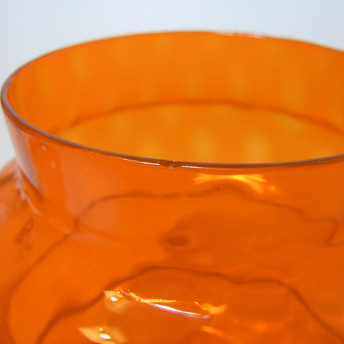 (image for) Empoli Italian Orange Hooped Glass Bon Bon Jar - Click Image to Close