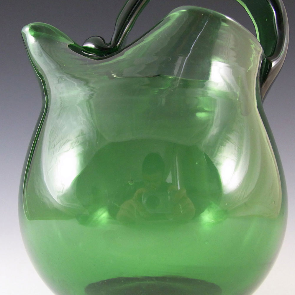 Empoli Verde Italian Large Green Glass Jug / Pitcher - Click Image to Close