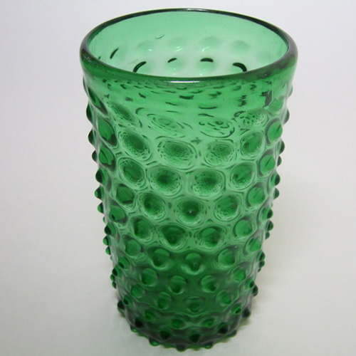 Empoli Verde Italian Green Glass Spikey Seed Pod Vases - Click Image to Close