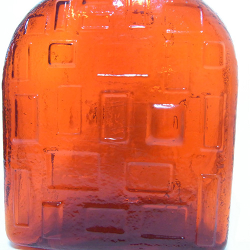 Empoli Italian Red Textured Glass Decanter/Bottle - Click Image to Close