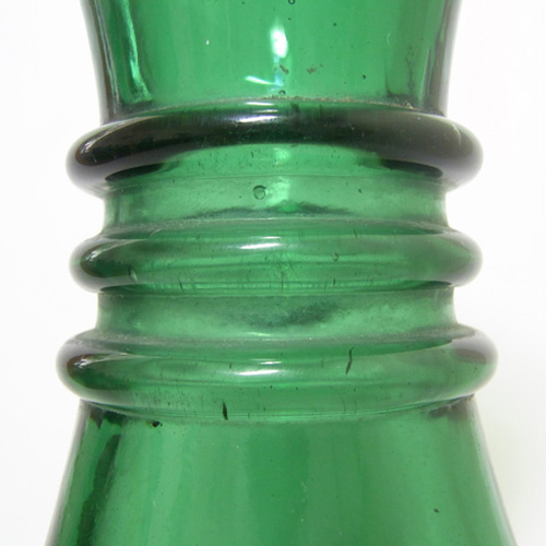 Empoli Verde Italian Green Glass Vase - Marked - Click Image to Close