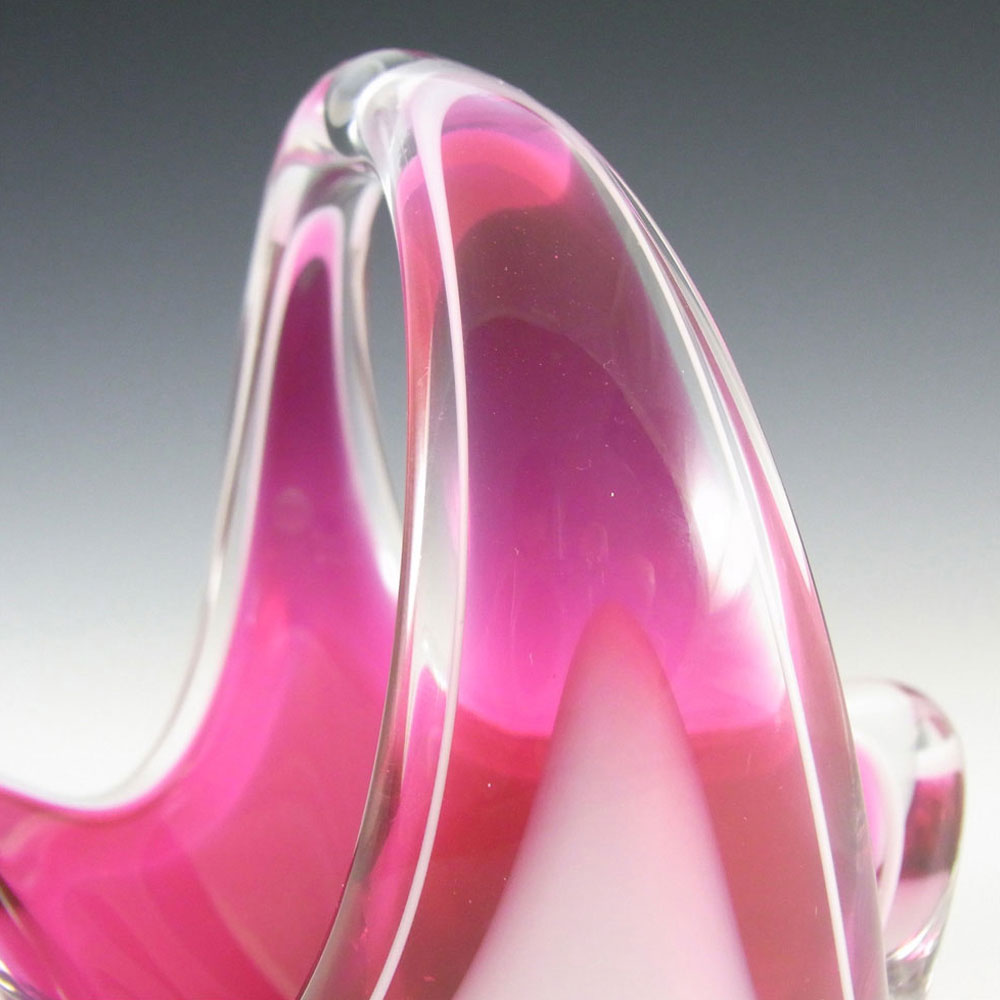 Flygsfors Coquille Pink Glass 6.5" Bowl by Paul Kedelv - Signed '61 - Click Image to Close