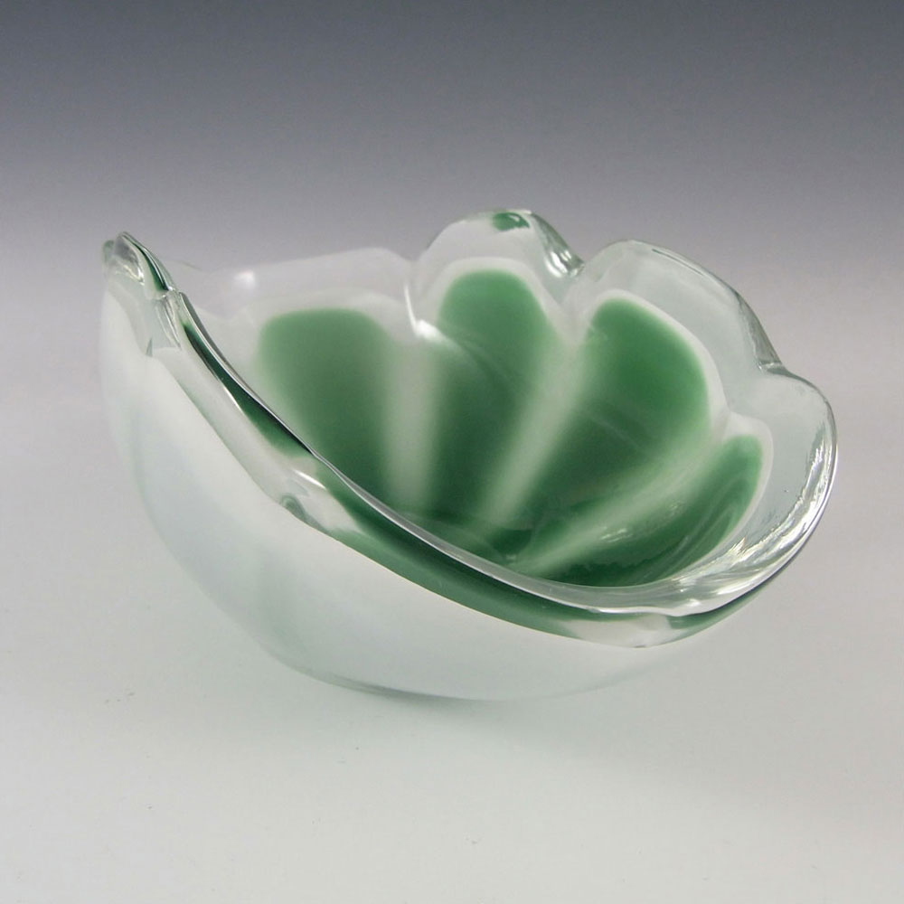 Flygsfors Coquille Glass Bowl by Paul Kedelv Signed '61 - Click Image to Close