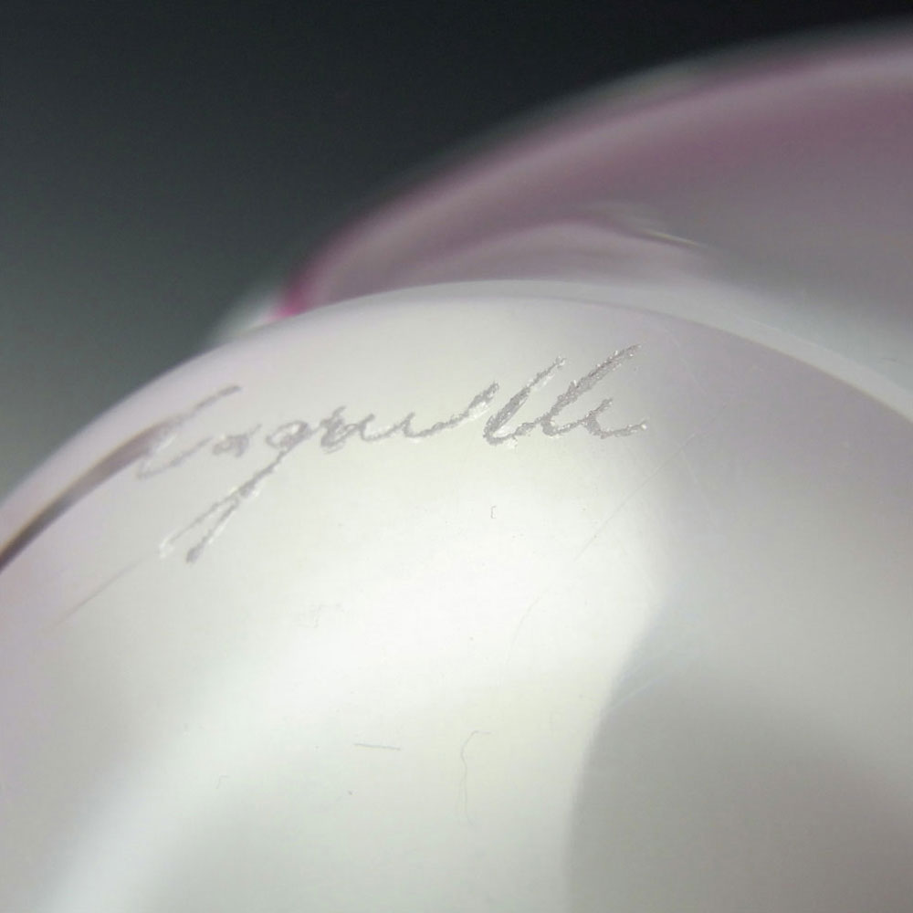 (image for) Flygsfors Coquille Glass Bowl by Paul Kedelv - Signed '63 - Click Image to Close