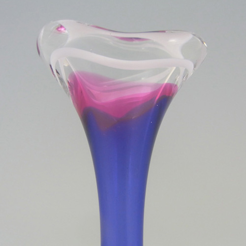 Flygsfors Signed Coquille Glass Bone Vase by Paul Kedelv - Click Image to Close