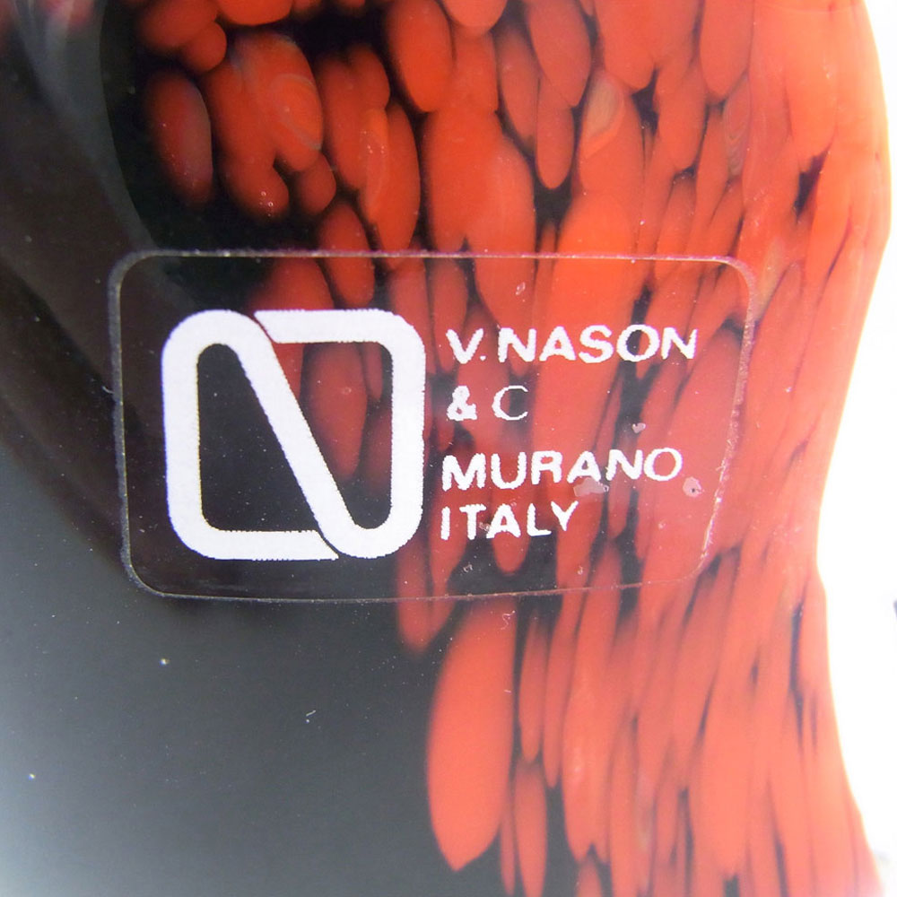 (image for) V. Nason & Co Murano Red & Black Glass Fish - Labelled - Click Image to Close
