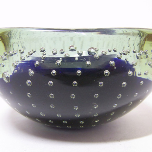 (image for) Galliano Ferro Murano Blue & Lilac Neodymium Glass Bullicante Bowl - Click Image to Close