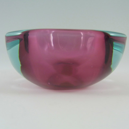 Archimede Seguso Murano Cased Glass Geode Bowl - Labelled - Click Image to Close