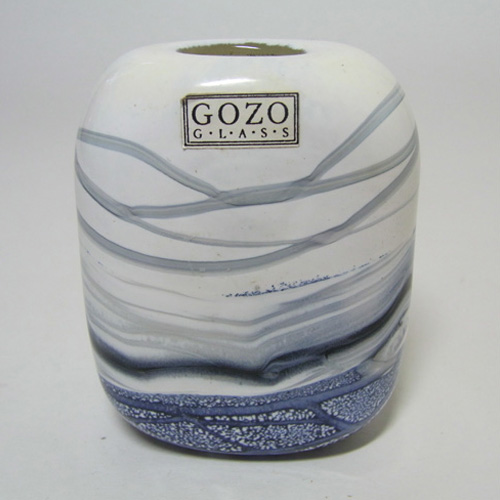 Gozo Maltese Glass 'Noire' Vase - Signed & Labelled - Click Image to Close