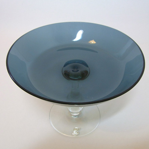 (image for) Gullaskruf Kjell Blomberg Swedish Blue Glass Bowl Labelled - Click Image to Close