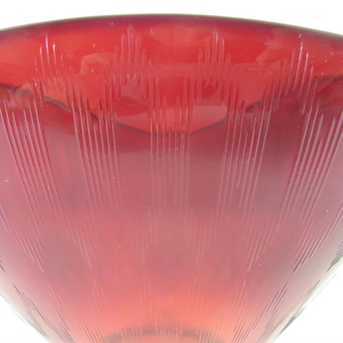 (image for) Gullaskruf Ruby Red Glass 'Delphi' Bowl by Lennart Andersson - Click Image to Close