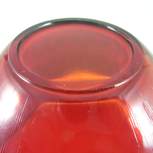 (image for) Gullaskruf Ruby Red Glass 'Delphi' Bowl by Lennart Andersson - Click Image to Close