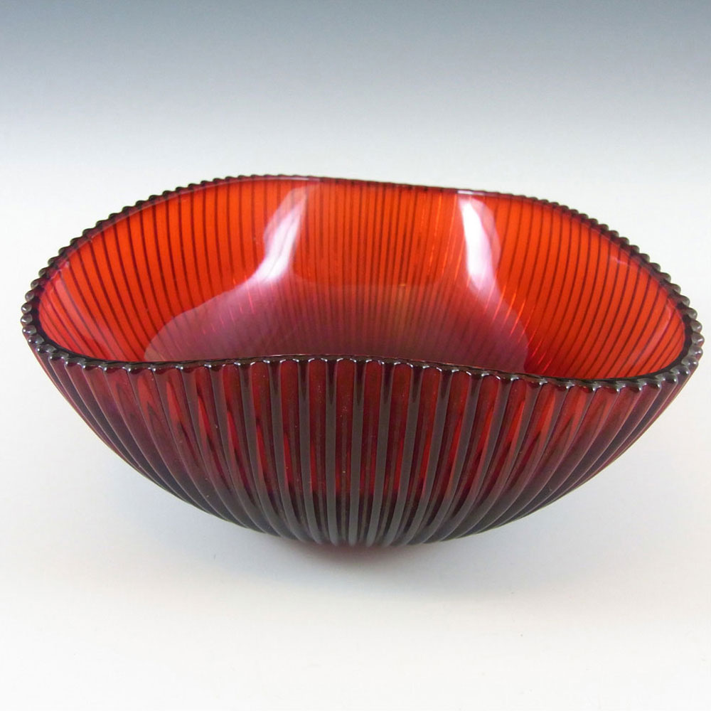 (image for) Gullaskruf Ruby Red Glass 'Reffla' Bowl by Arthur Percy - Click Image to Close