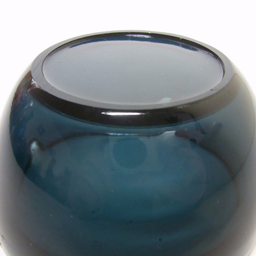 Gullaskruf Smoky Blue Swedish Glass Bowl - Labelled - Click Image to Close