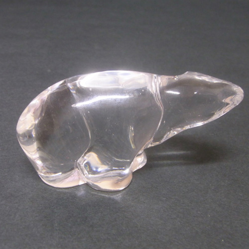 Hadeland Glass Polar Bear Paperweight - Marked - Click Image to Close