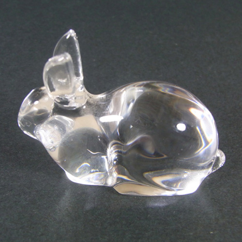 (image for) Hadeland Scandinavian Glass Rabbit Paperweight - Marked - Click Image to Close