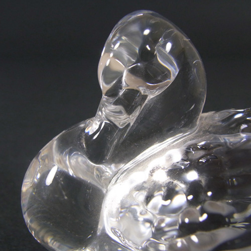 Hadeland Scandinavian Glass Swan Paperweight - Marked - Click Image to Close