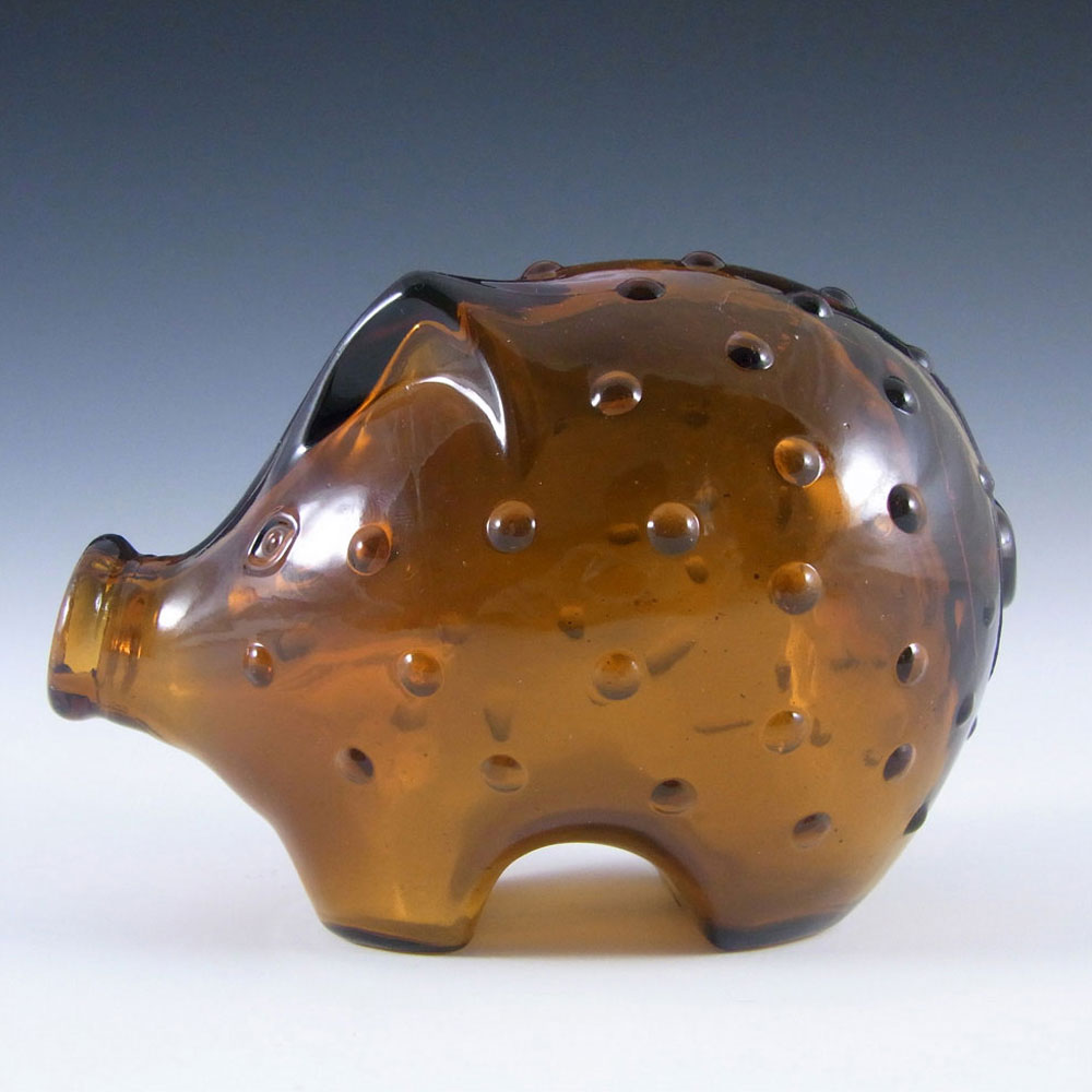 (image for) Holmegaard Piggy Bank / Money Box in Amber Glass by Jacob E Bang - Click Image to Close