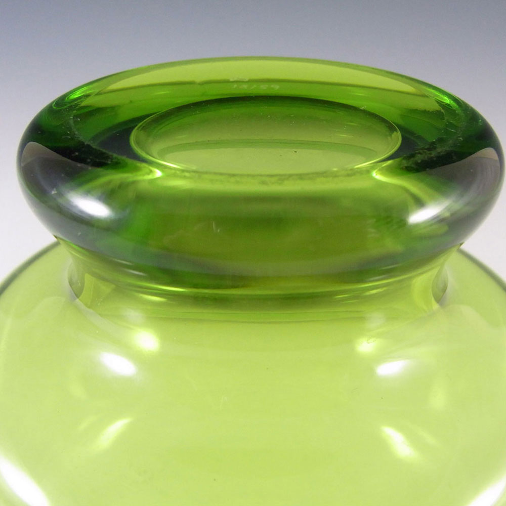 (image for) Holmegaard #18159 Per Lutken Green Glass 'Majgrøn' Vase - Signed - Click Image to Close