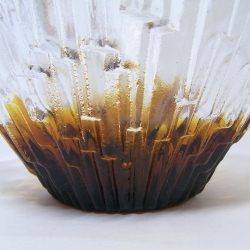 Humppila Amber Glass 'Revontulet' Bowl - Tauno Wirkkala - Click Image to Close