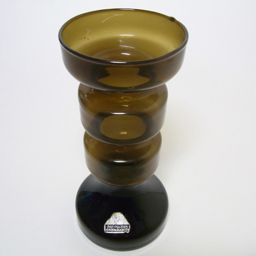 Ingrid/Ingridglas Green Glass Vase/Candlestick - Label - Click Image to Close