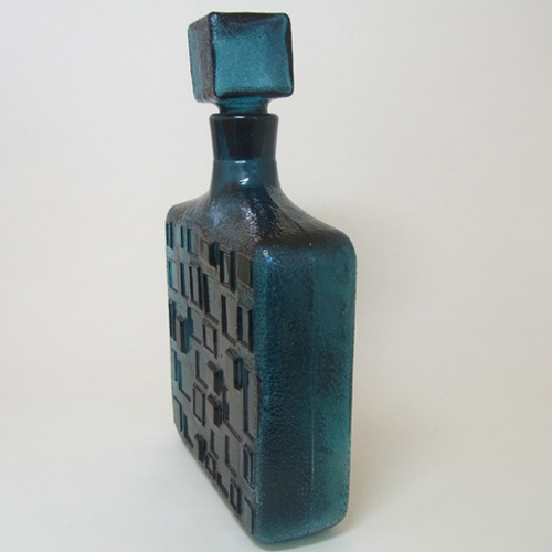 (image for) Empoli Italian Blue Textured Glass Decanter/Bottle - Click Image to Close