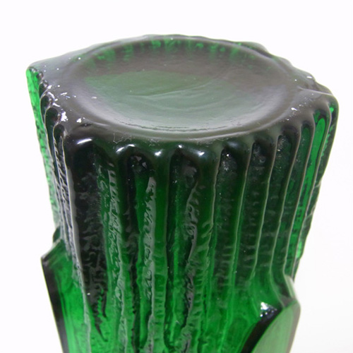 (image for) Japanese "My Lady" Bark Textured Green Glass Vase - Click Image to Close