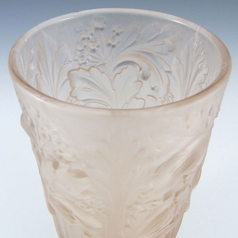 Jobling #11800 1930's Pink Art Deco Glass Celery Vase - Click Image to Close