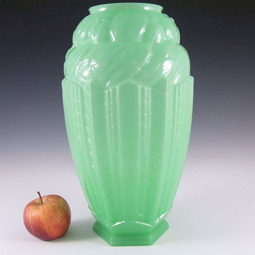 Jobling #B1 RARE 1930's Art Deco Uranium Glass 'Lambton' Vase - Click Image to Close