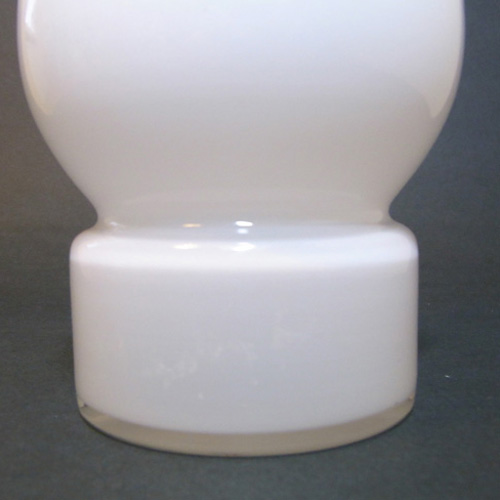 Lindshammar 1970's Swedish White Hooped Glass Vase - Click Image to Close