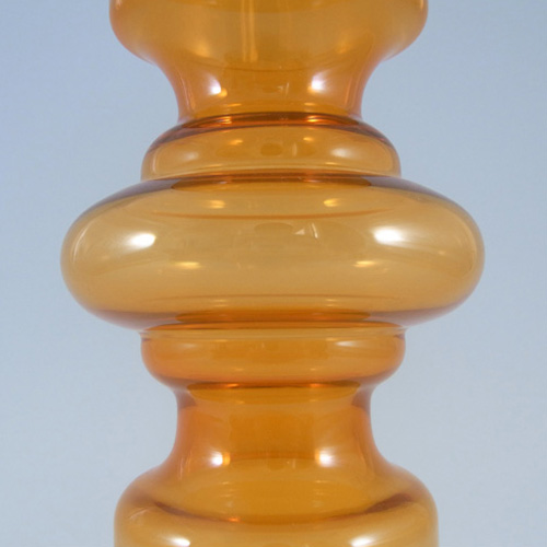Lindshammar Gunnar Ander Swedish Orange Glass Vase - Label - Click Image to Close