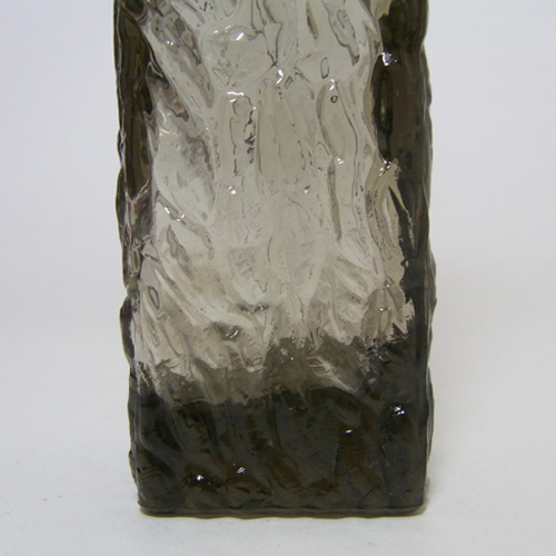 (image for) Davidson 70s British Smoky Bark Textured Glass "Luna" Vase - Click Image to Close
