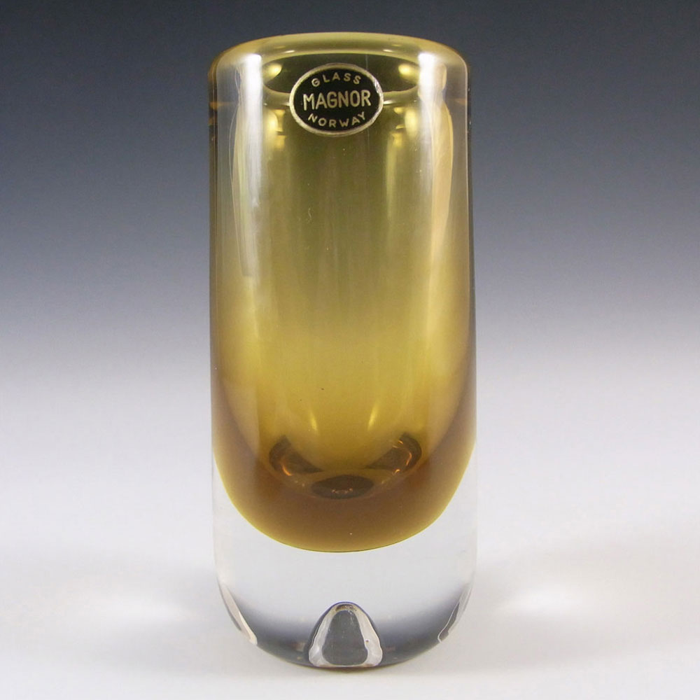 Magnor Norwegian 1970's Amber Glass - Labelled