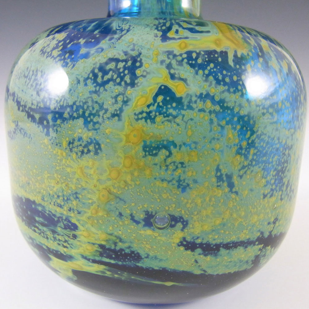 Mdina 'Blue Summer' Maltese Glass Vase - Signed - Click Image to Close