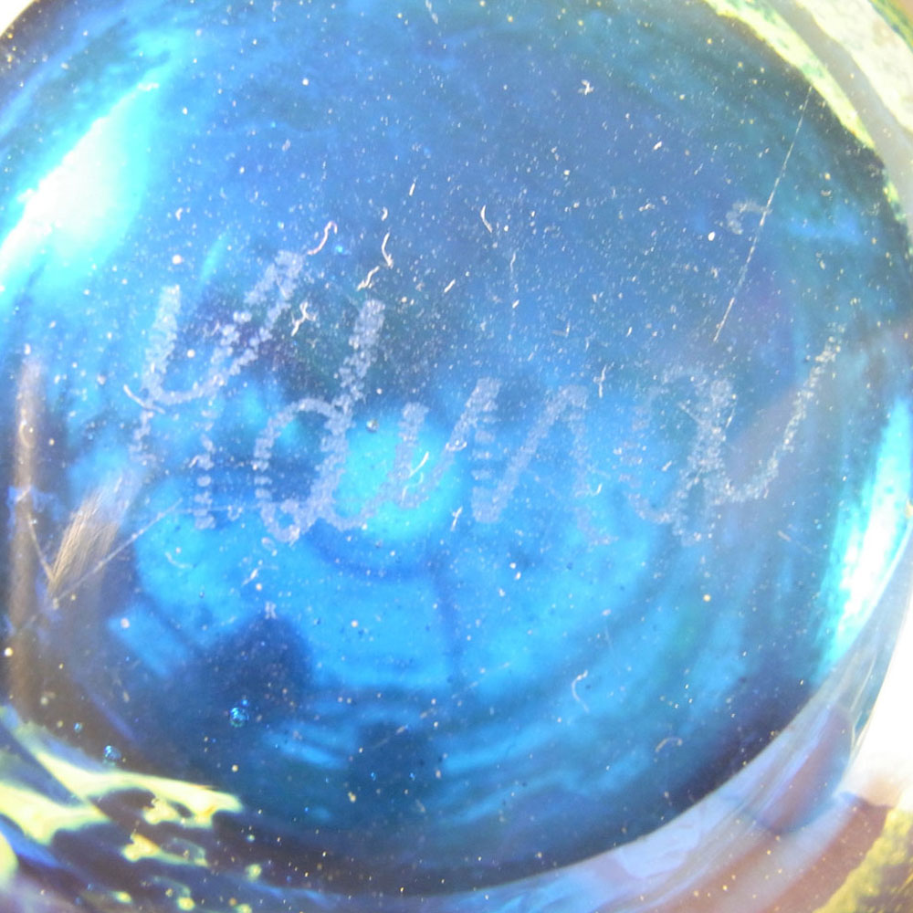 (image for) Mdina 'Blue Summer' Maltese Glass Vase - Signed - Click Image to Close