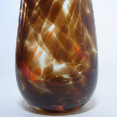 (image for) Mdina 'Tortoiseshell' Maltese Glass Vase w Button Rim - Signed - Click Image to Close