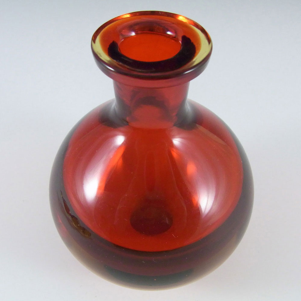 Murano Red + Amber Sommerso Glass Decorative Bottle - Click Image to Close