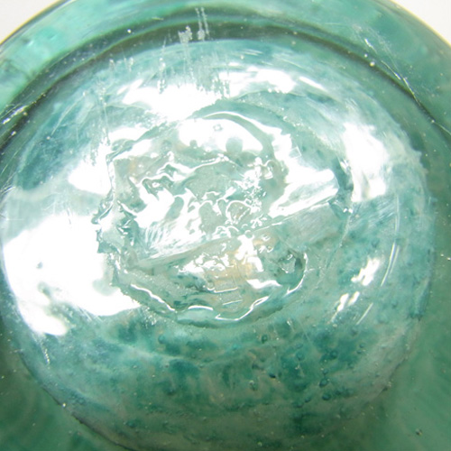 Nazeing Clouded Turquoise Bubble Glass 'Barrel' Vase - Click Image to Close
