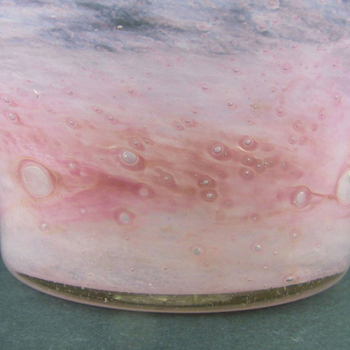 Nazeing Large Clouded Mottled Pink Bubble Glass Bowl 84/1 - Click Image to Close