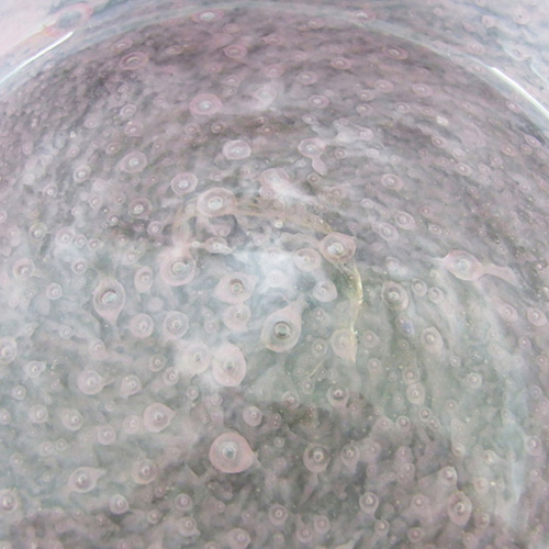 Nazeing Large Clouded Mottled Pink Bubble Glass Bowl 84/1 - Click Image to Close