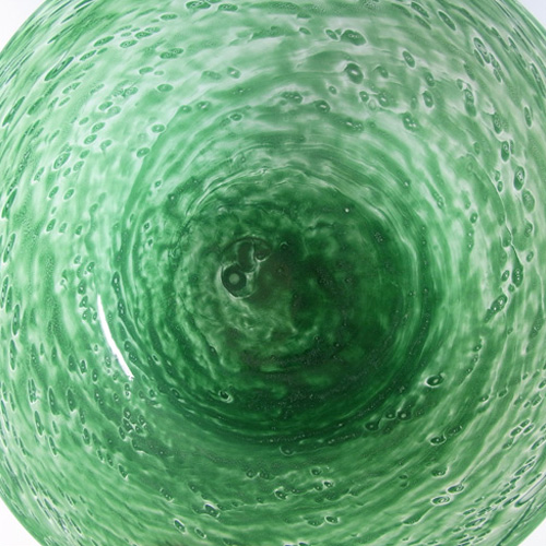Nazeing Large Clouded Mottled Green Bubble Glass Bowl 86/1 - Click Image to Close