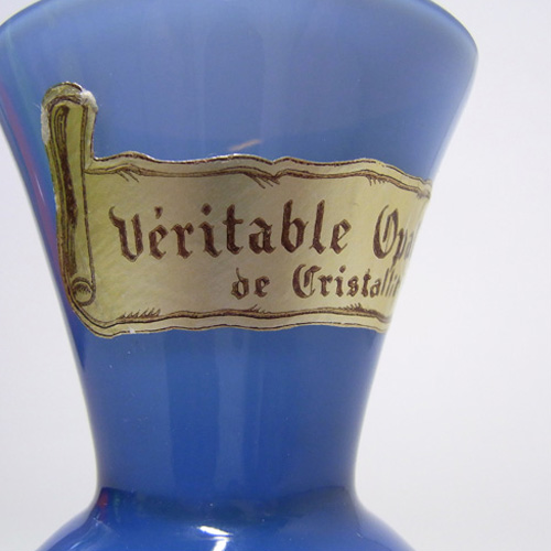 (image for) French Blue Glass 'Veritable Opaline de Cristallin' Vase - Click Image to Close