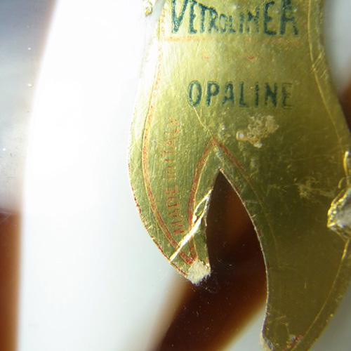 Vetrolinea Opaline Italian Empoli Marbled Glass Lamp - Label - Click Image to Close
